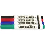 SketchKit, set de 4 markere colorate, spray de curatat si microfibra