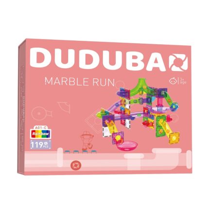 DUDUBAO Marble Run 115 piese – set de constructie magnetica cu traseu pentru bile