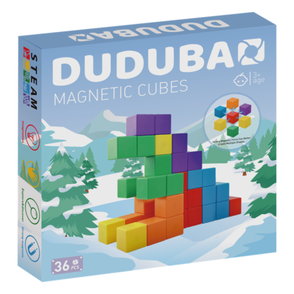 Dudubao Magnetic Cubes - set 36 cuburi magnetice colorate pentru constructii